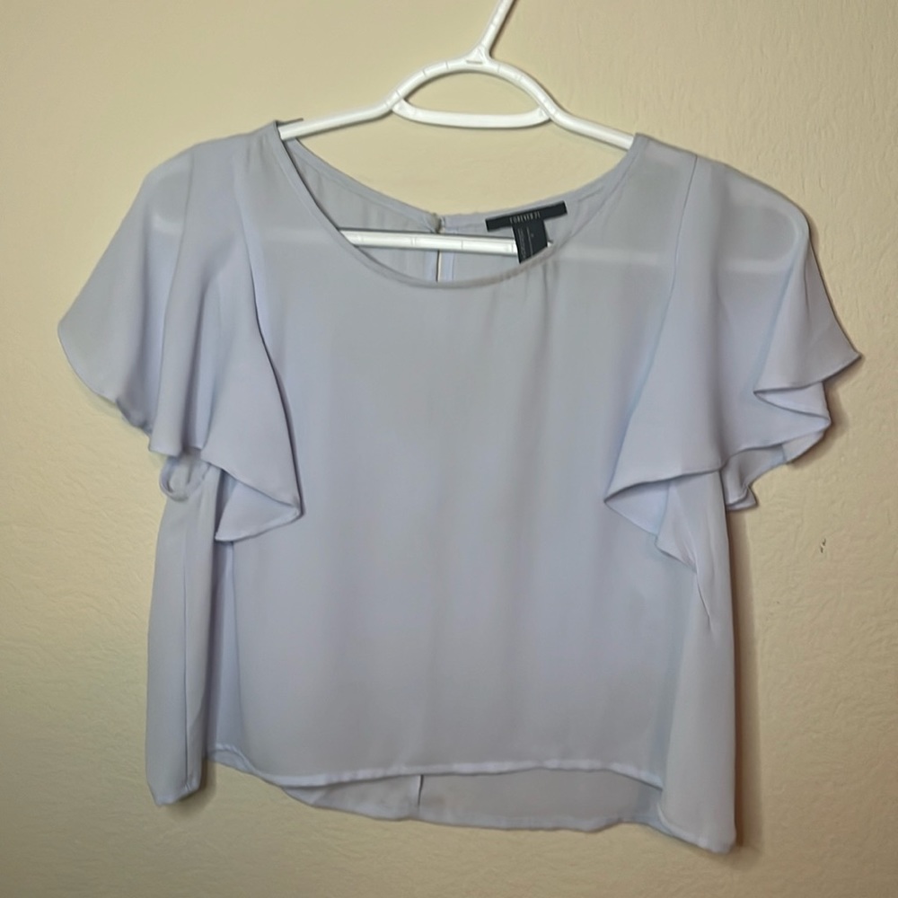 Forever 21 Lilac Flutter Sleeve Top - Small